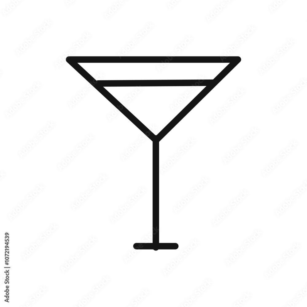 Cocktail icon black and white vector outline sign Cocktail icon black and white vector outline sign