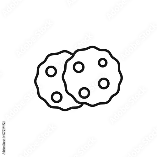 Cookie icon black and white vector outline sign