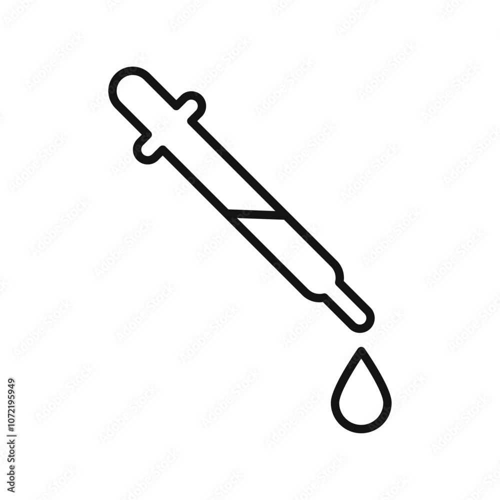 Dropper icon black and white vector outline sign Dropper icon black and white vector outline sign