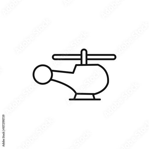 Helicopter icon black and white vector outline sign