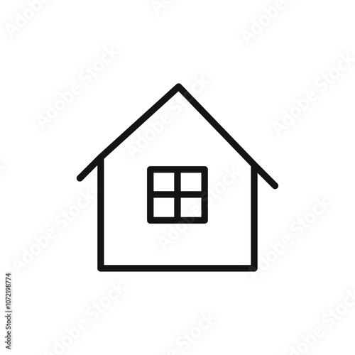 House icon black and white vector outline sign
