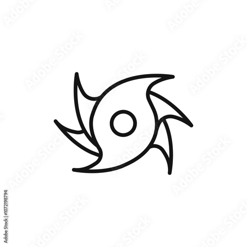 Hurricane icon black and white vector outline sign
