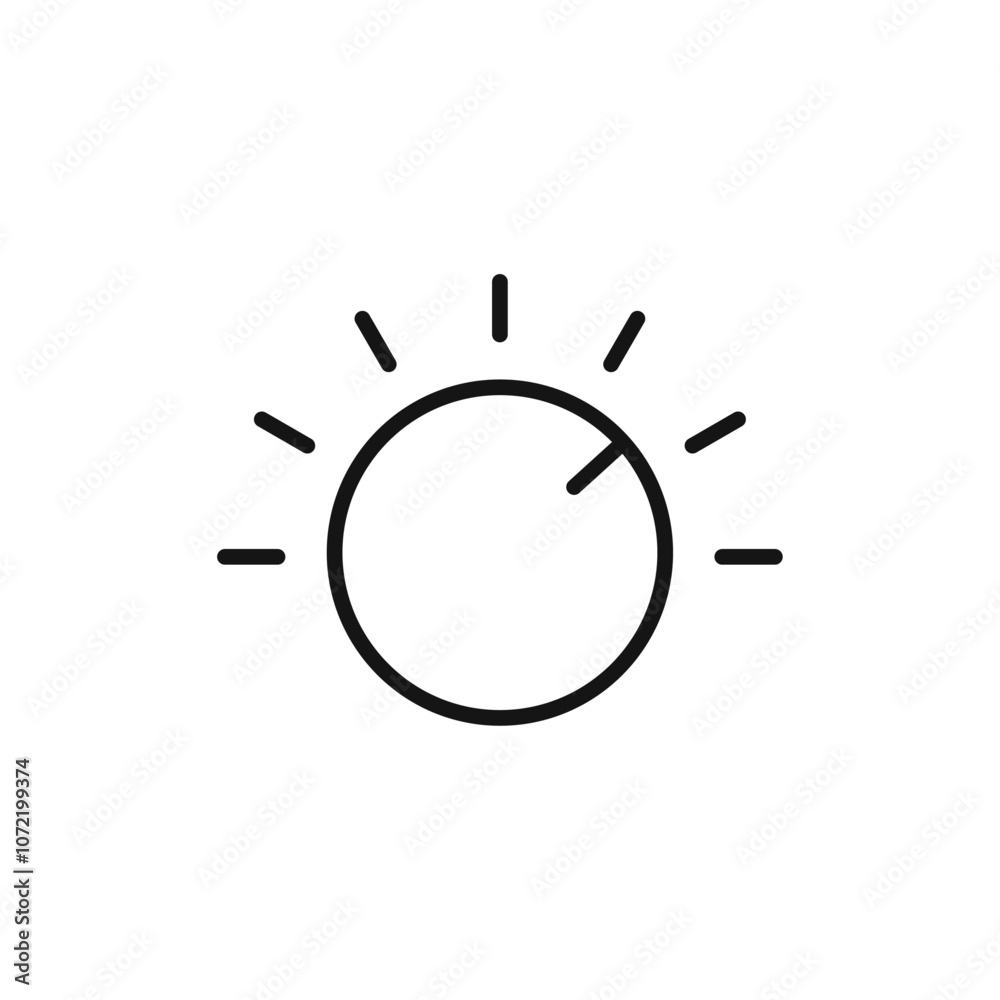 Knob icon black and white vector outline sign Knob icon black and white vector outline sign