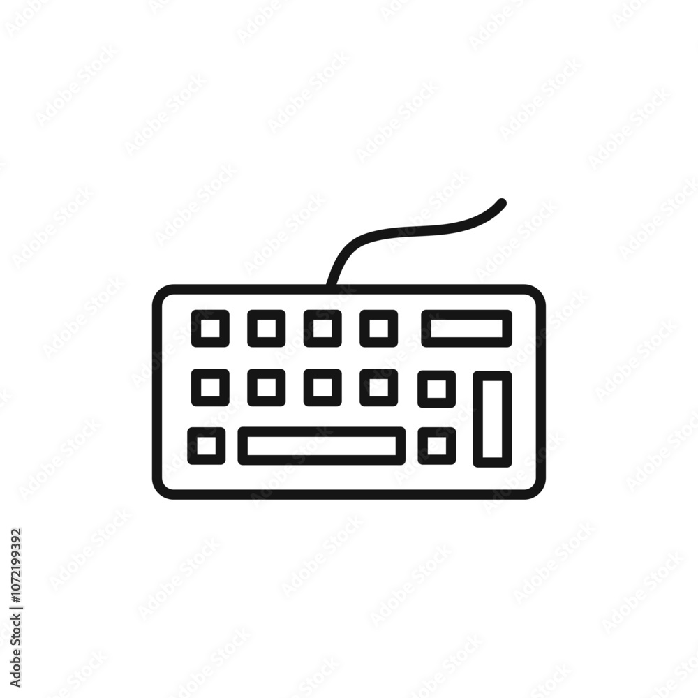 Keyboard icon black and white vector outline sign Keyboard icon black and white vector outline sign
