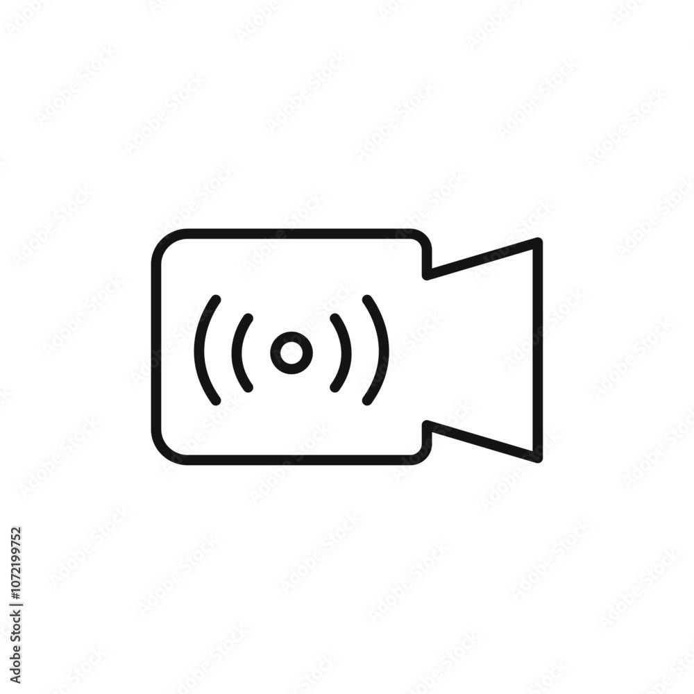 Live streaming icon black and white vector outline sign Live streaming icon black and white vector outline sign