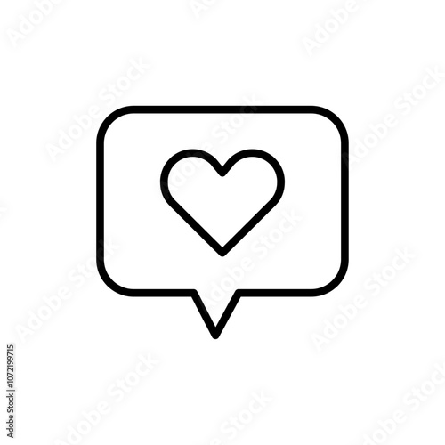 Like icon black and white vector outline sign