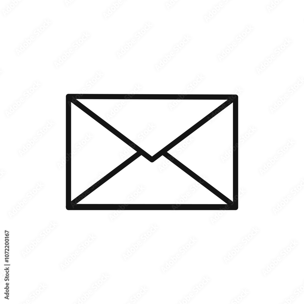 Mailbox icon black and white vector outline sign Mailbox icon black and white vector outline sign