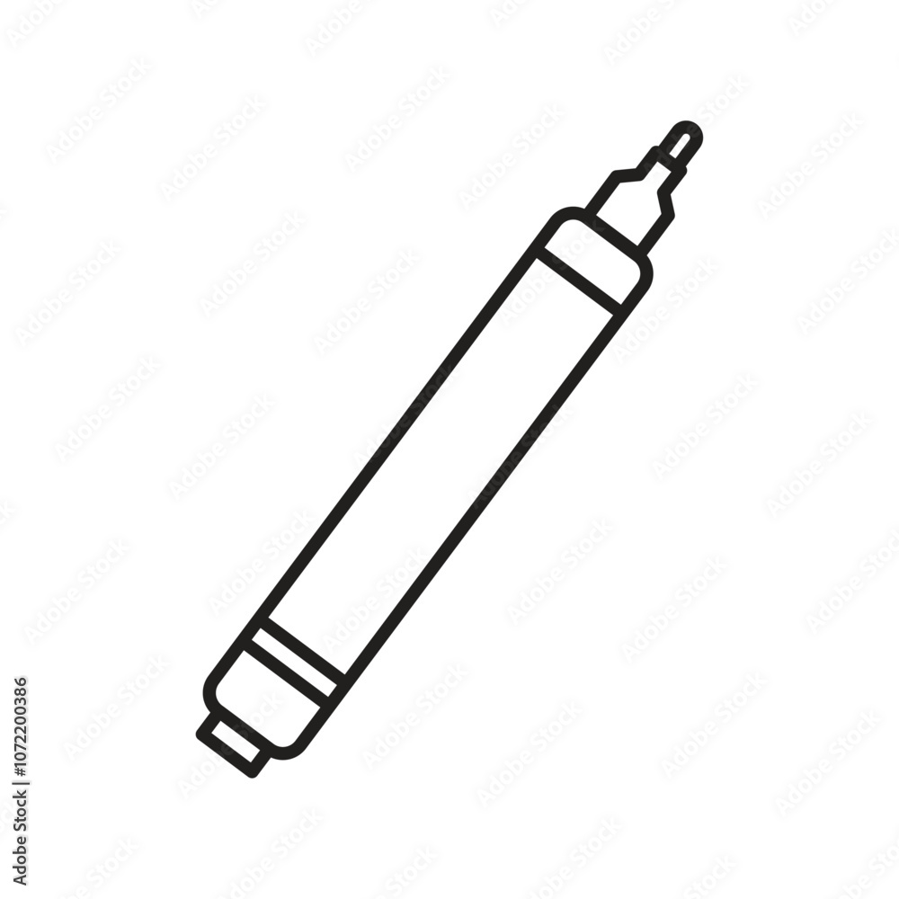Marker icon black and white vector outline sign Marker icon black and white vector outline sign
