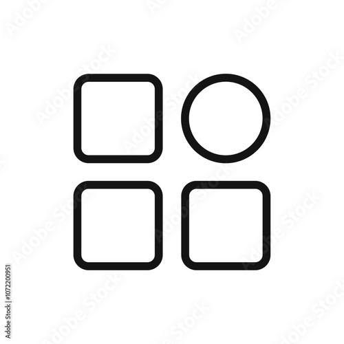 More icon black and white vector outline sign