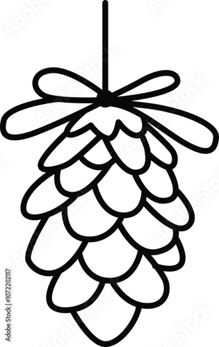 Winter Pinecone Vector Icon Design: A textured pinecone icon featuring natural details and a crisp, wintery aesthetic.