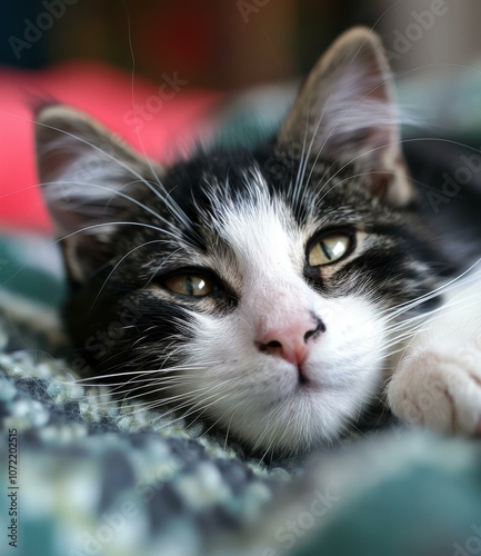 A close-up of a cat's face photo