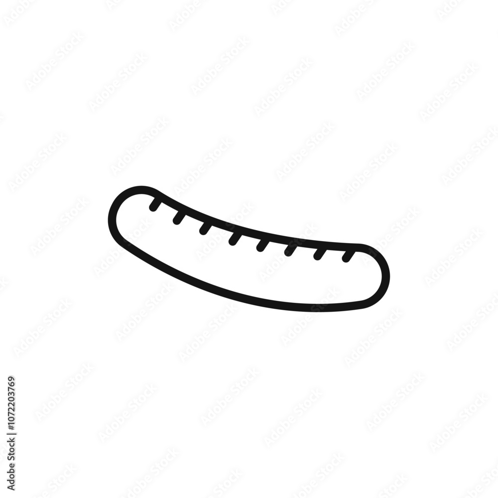 Sausage icon black and white vector outline sign Sausage icon black and white vector outline sign