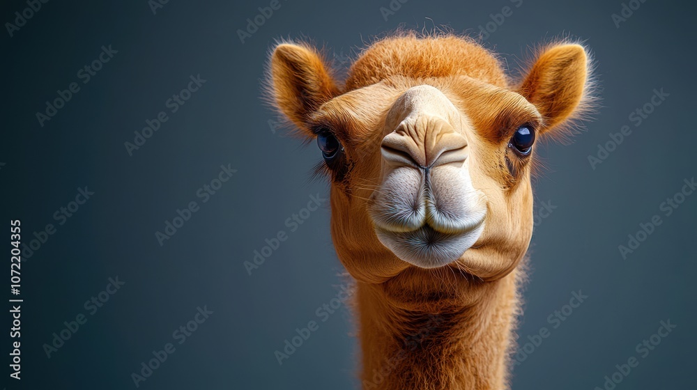 Obraz premium Minimalist Camel Portrait on Neutral Background