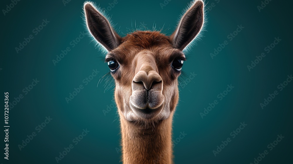 Obraz premium Minimalist Llama Portrait with High Fidelity Design