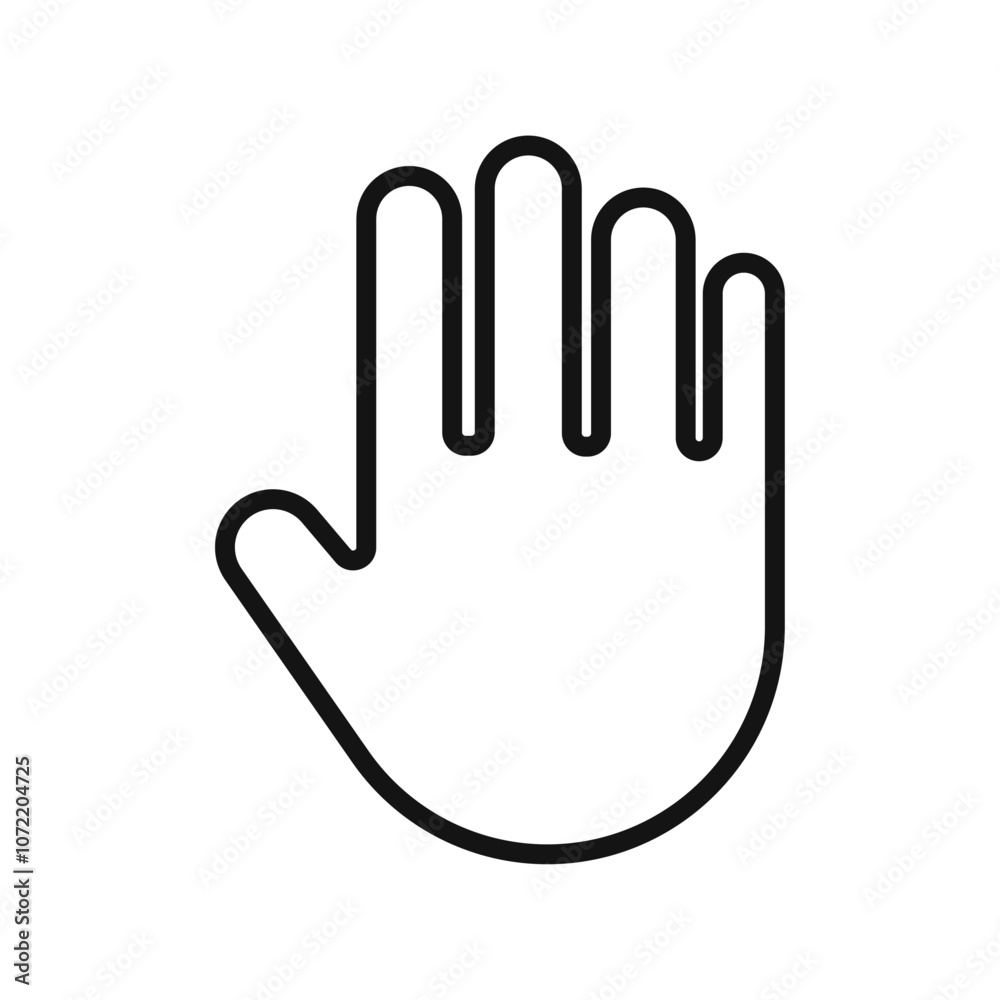 Stop icon black and white vector outline sign Stop icon black and white vector outline sign