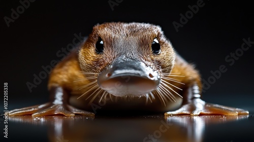 Minimalist Platypus Portrait in Low Light photo