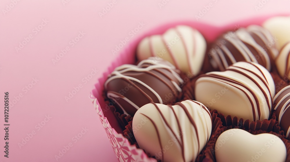 Heart Shaped Chocolate Truffles in Pink Box Heart Shaped Chocolate Truffles in Pink Box