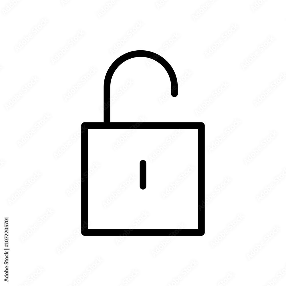Unblocked icon black and white vector outline sign Unblocked icon black and white vector outline sign