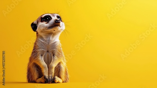 Wallpaper Mural Minimalist Meerkat on Yellow Background Torontodigital.ca