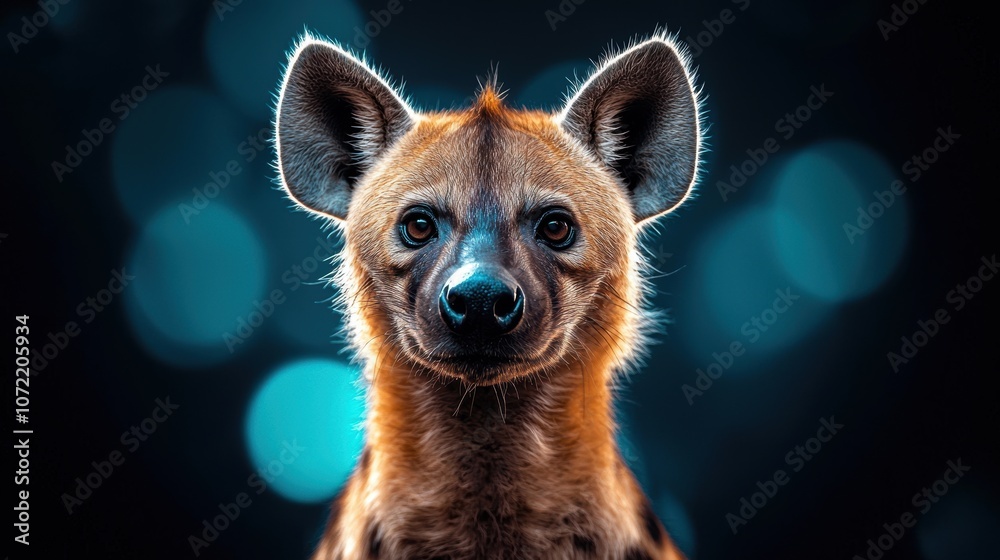 Obraz premium Minimalist Hyena Portrait in High Fidelity