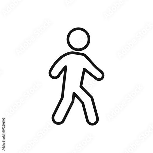 Walk icon black and white vector outline sign