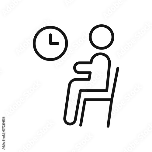 Waiting Room icon black and white vector outline sign