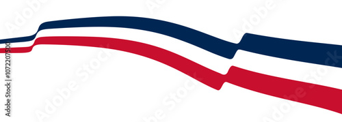  Fluttering ribbon with France flag vector illustration