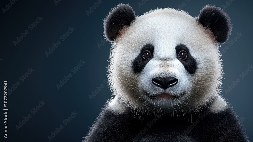 Minimalist Panda Portrait on Dark Background Minimalist Panda Portrait on Dark Background