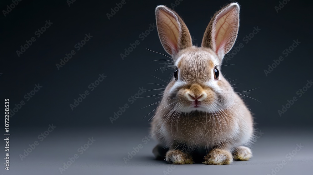 Minimalist Rabbit Portrait on Dark Background Minimalist Rabbit Portrait on Dark Background