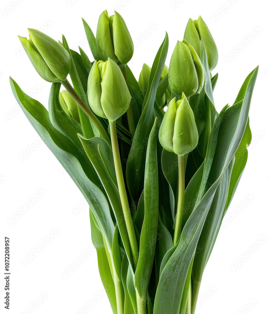 PNG Fresh green tulip buds bouquet PNG Fresh green tulip buds bouquet