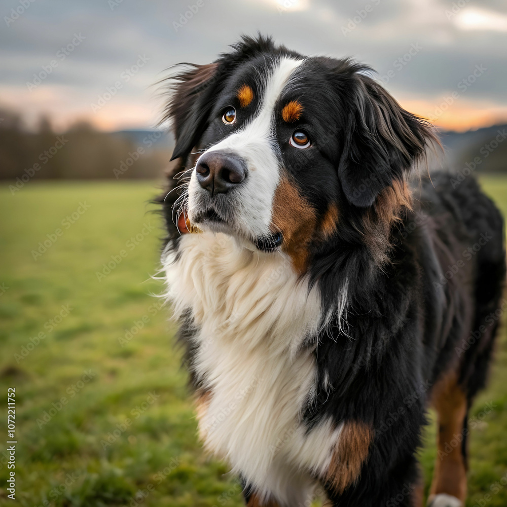 The Bernese Mountain Dog is a large, gentle breed known for its friendly demeanor. The Bernese Mountain Dog is a large, gentle breed known for its friendly demeanor.