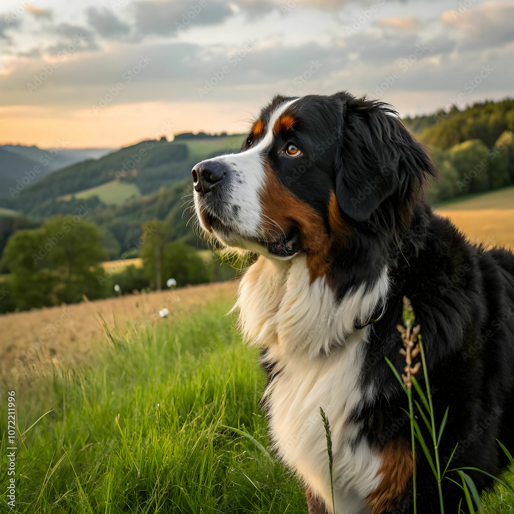 The Bernese Mountain Dog is a large, gentle breed known for its friendly demeanor. The Bernese Mountain Dog is a large, gentle breed known for its friendly demeanor.