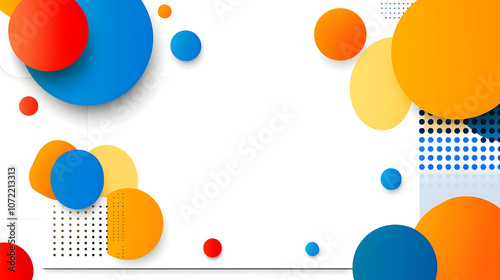 Colorful abstract circles and shapes create vibrant background design