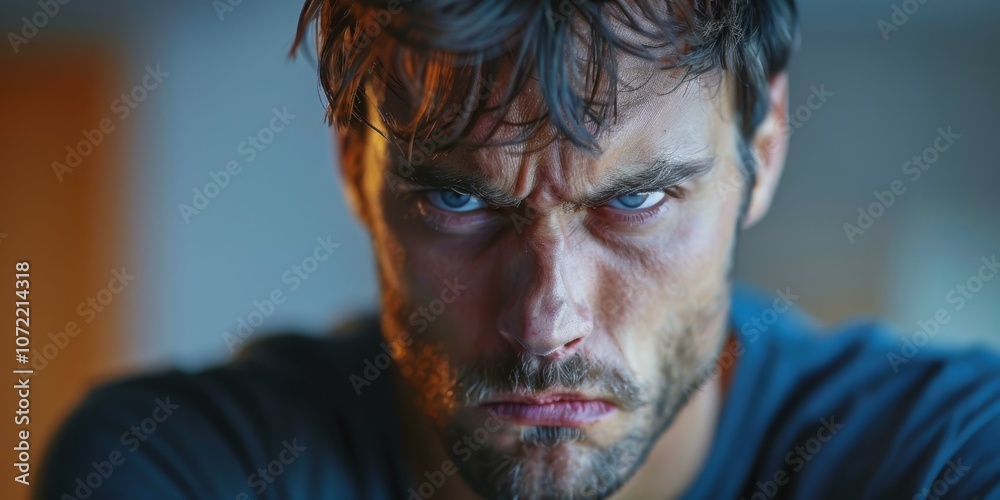 Close-up Portrait of an Angry Man