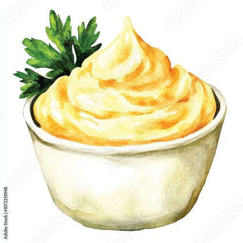 Mayonnaise watercolor clipart illustration