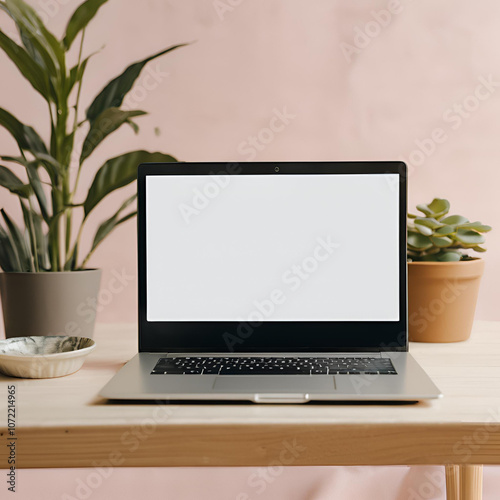 blank screen vertical laptop. laptop mockup