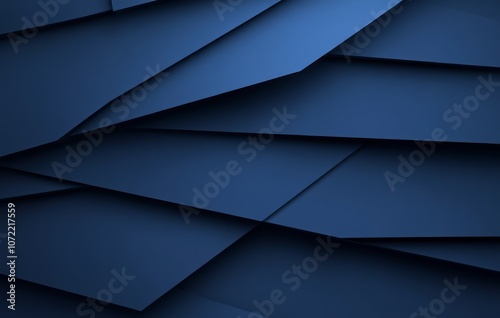 Abstract Geometric Pattern of Deep Blue Overlapping Shapes