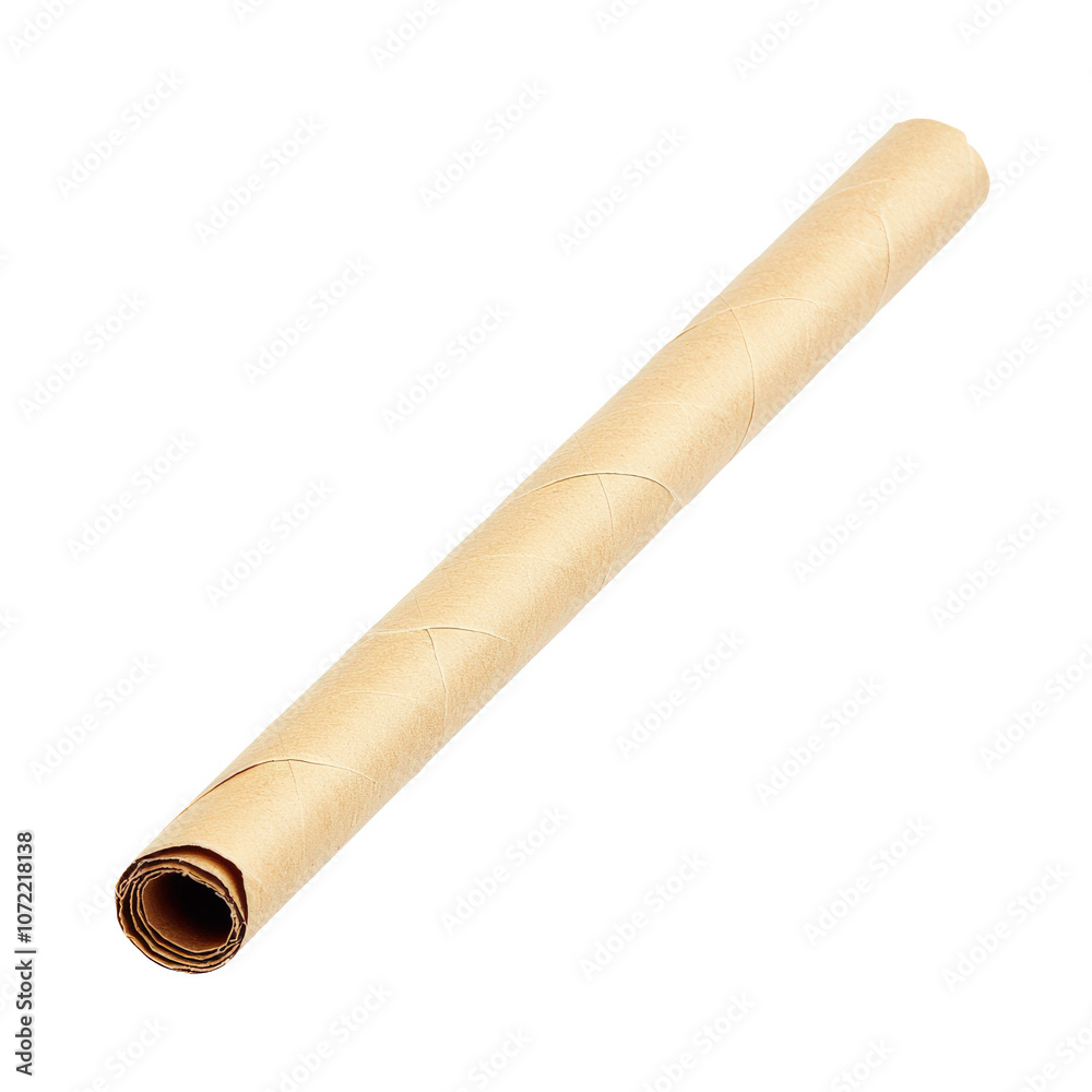 Craft paper roll on a white isolated background, perfect for art and design projects. Craft paper roll on a white isolated background, perfect for art and design projects.