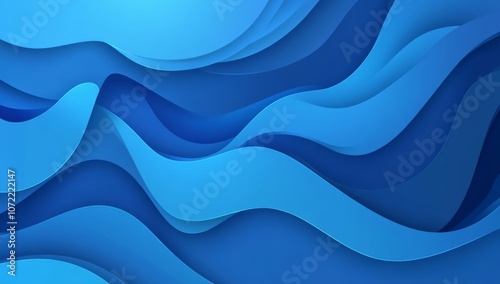 Wallpaper Mural Abstract Blue Wave Paper Cut Background Torontodigital.ca