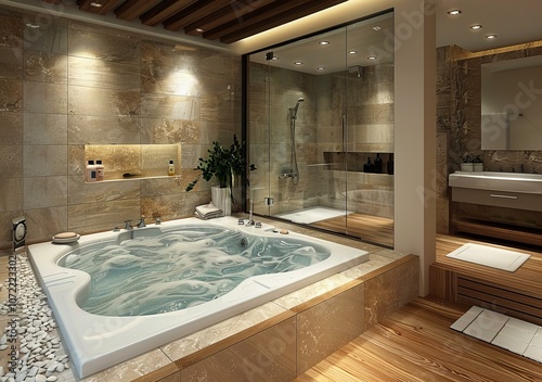 Modern Luxury Spa Bathroom Design photo