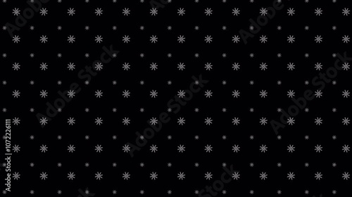 Seamless Loop of Snowflake Pattern Falling on Alpha Transparent Background