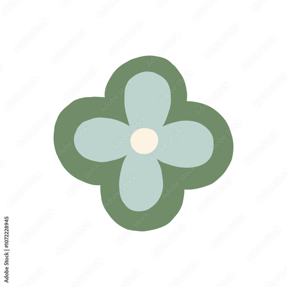 Sign Flower simple isolated on white background. Vector illustration in naive hand drawn style Sign Flower simple isolated on white background. Vector illustration in naive hand drawn style