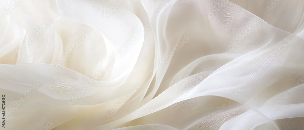 Fototapeta premium Soft, delicate white rose petals in close-up