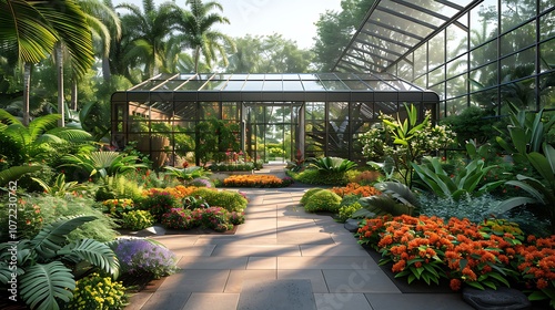 Botanical garden powered solar blending nature with renewable energy for conservationfocused spaces photo