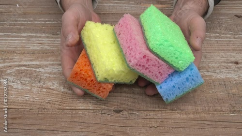 Vibrantly Colorful Sponges Perfect for Both Cleaning and Creative Crafting Projects