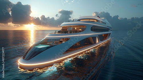 Sustainable cruise ship design a solar energy harvesting system promoting ecofriendly tourism on the sea photo