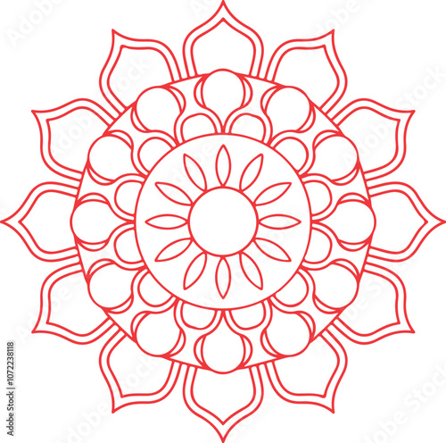 Elegant golden mandala with intricate floral patterns on a transparent background