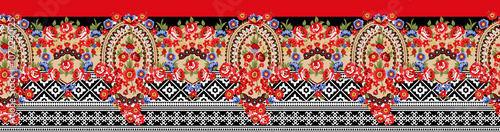 Obraz na płótnie seamless beautiful wallpaper cards border design floral leaf vintage ornament Victorian geometric ethnic print paisley pattern w salonie