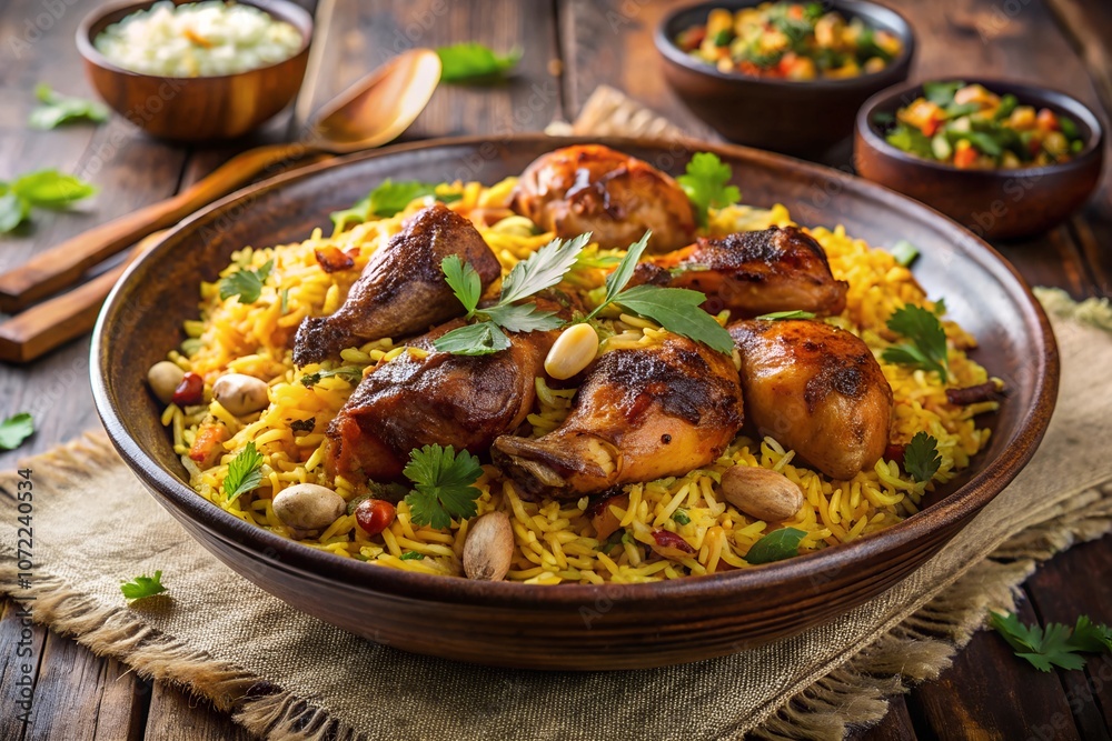 Biryani Beef and Mutton Rice closeup with Garnish or Veg biryani or veg pulao Fried rice food poster image Biryani Beef and Mutton Rice closeup with Garnish or Veg biryani or veg pulao Fried rice food poster image
