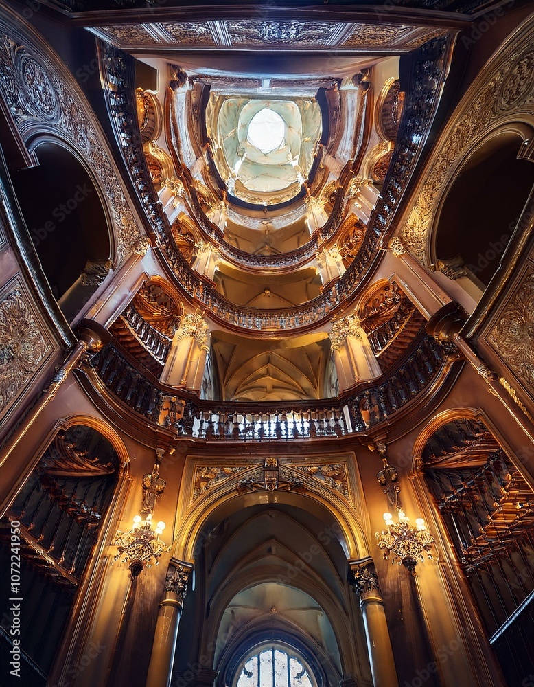 Obraz premium Interior de un palacio renancentista, iluminado